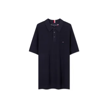 Tommy Hilfiger Logo embroidered Honeycomb Knit Polo Shirt