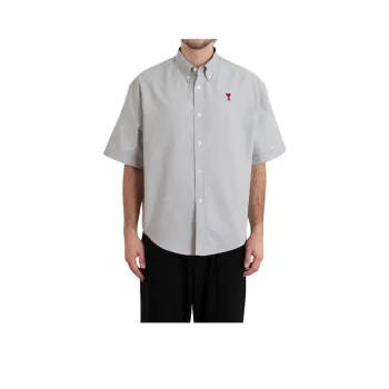 Ami Paris Ami De Coeur Logo Embroidered Shirt
