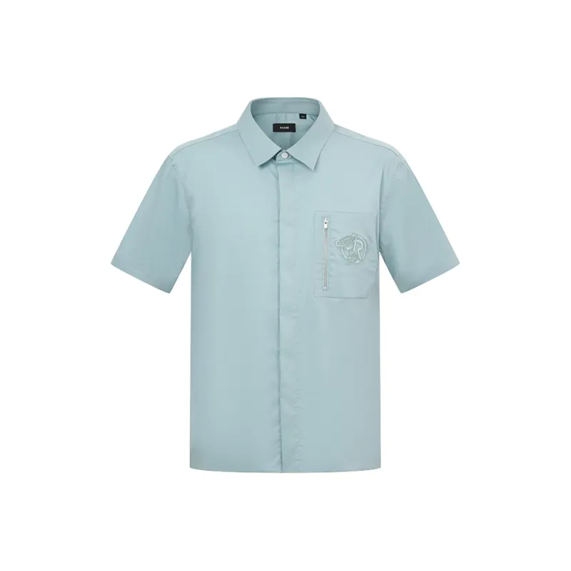 RARE Short Sleeved Shirt Men's Blue-0