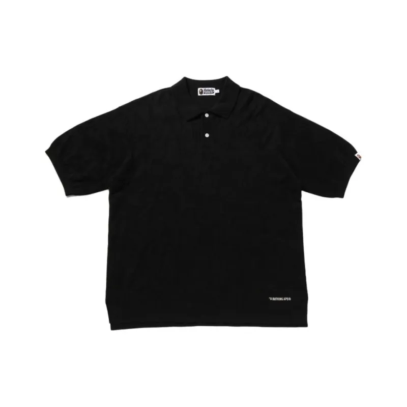 Bape Solid Camo Jacquard Relax Fit Polo Shirt-0