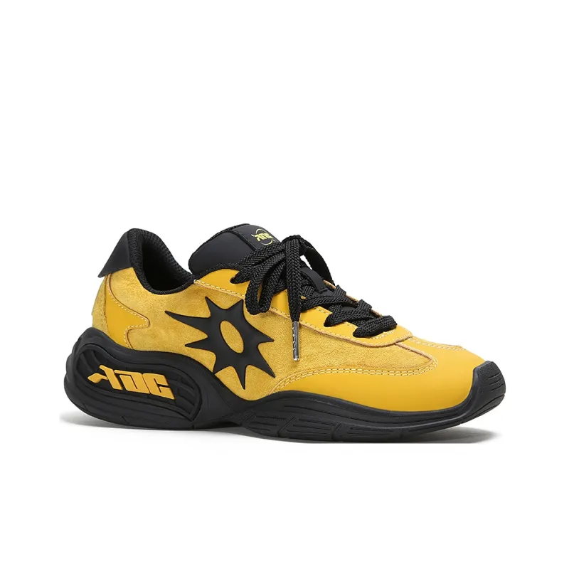 ADCDAVINCI Sun Collection Slip Resistant, Abrasion Resistant Cushioning Low Top Chunky Sneakers Unisex Cheese Yellow-1