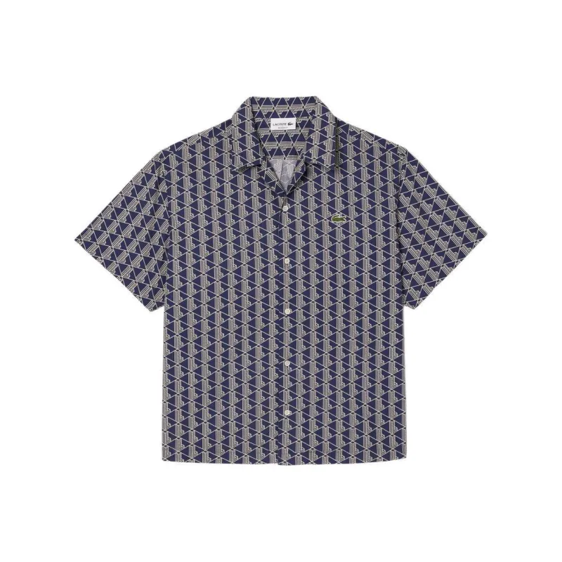 LACOSTE Monogram-pattern Short-sleeve Shirt-0