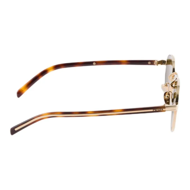 PRADA Metal Round Sunglasses Unisex Gold-3