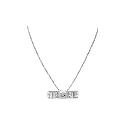 VERSACE Gianni Ribbon Crystal Pendant Necklace