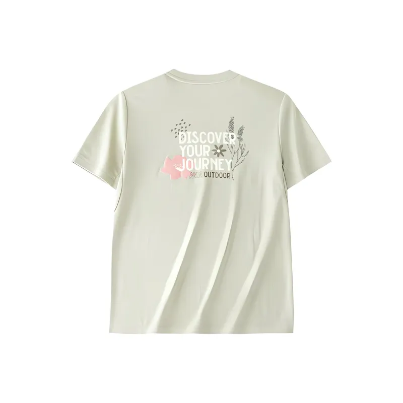 Anta Outdoor Collection Drop Shoulder Sleeve T Shirt Women's Smoke Heather Gray-1