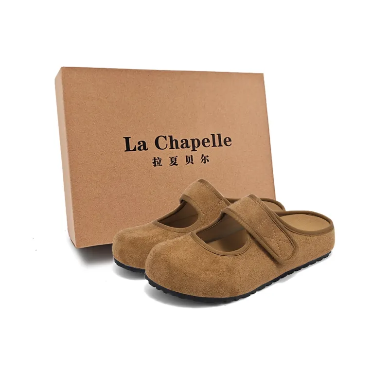 La Chapelle Abrasion Resistant Slip Resistant Wrap toe Slippers Women's Camel-0