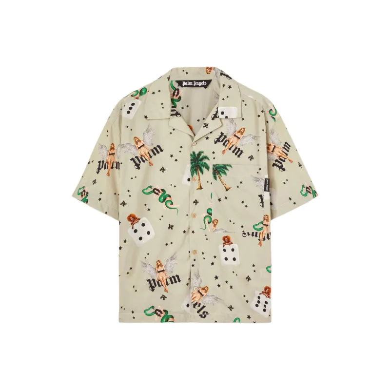 PALM ANGELS Pin Up Bowling Shirt-0