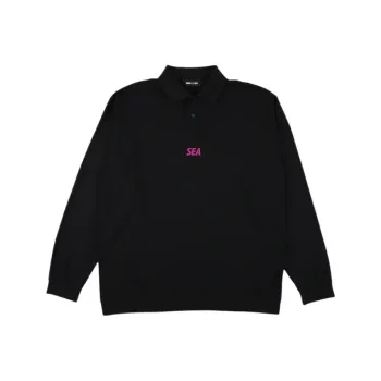 WIND AND SEA SS25 Polo Shirt Unisex Black Pink