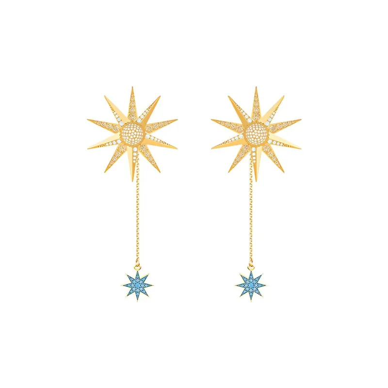 Swarovski Lucky Goddess Earrings Women's Gold Plated-0