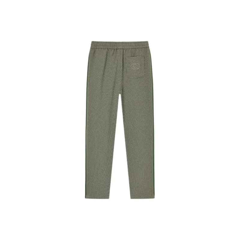 DEGAIA Casual Pants Men's Gray Green Houndstooth-1