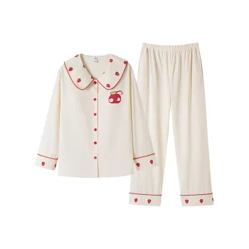 ZAO FU NIAO Pajama Set Women's Cream White