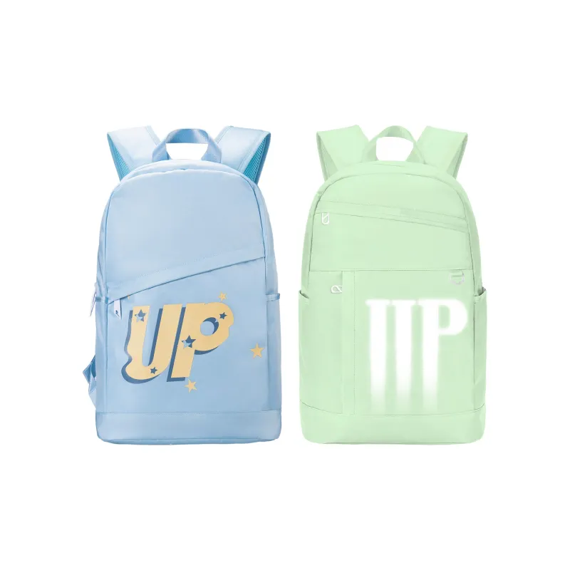 TURN UP Polyester Student Backpack Large Size Unisex Light Blue-36