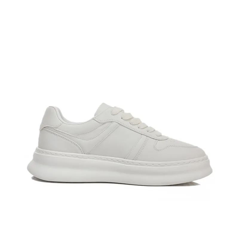 Bansley Abrasion Resistant Low Top Skateboard Shoes Men's White-2