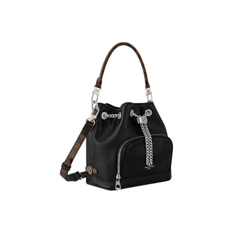 LOUIS VUITTON Sheepskin One Shoulder Handbag Women's Black-1