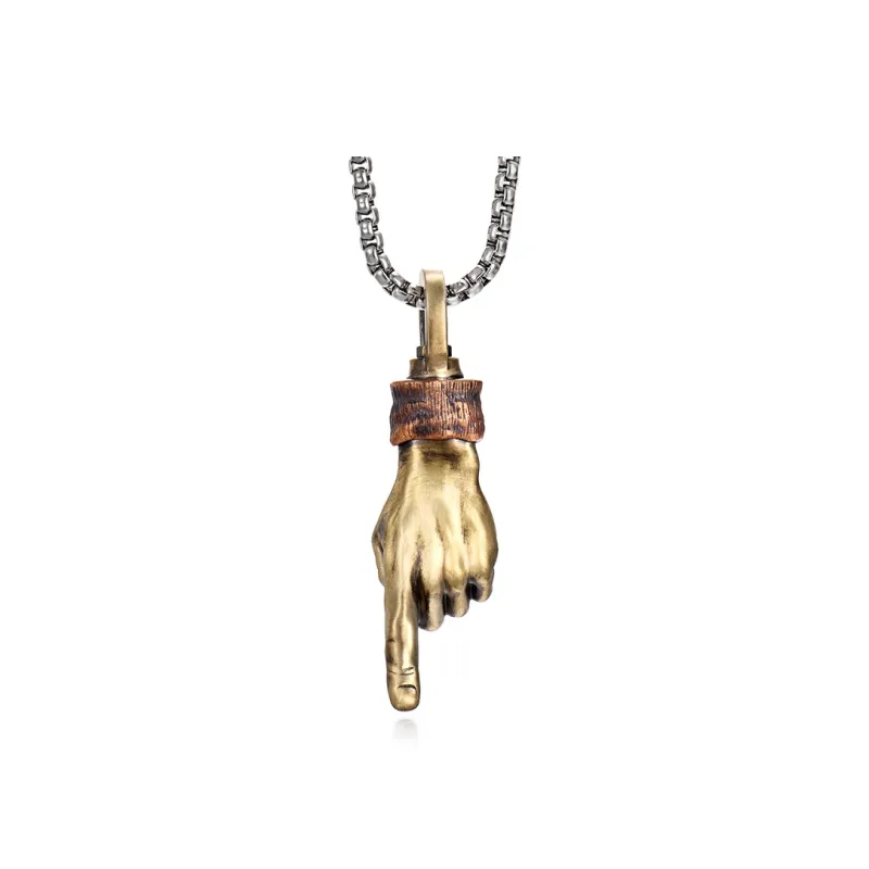 IDEAGEMER Brass Necklaces Men's-4