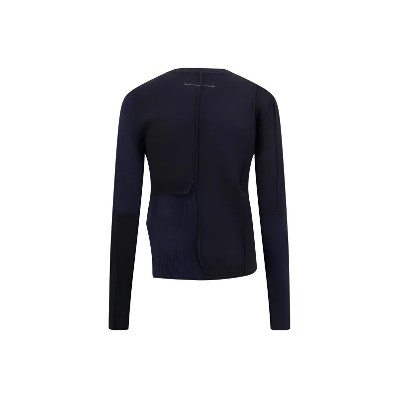 MM6 Maison Margiela Crewneck Deconstructed Knitted Jumper-1