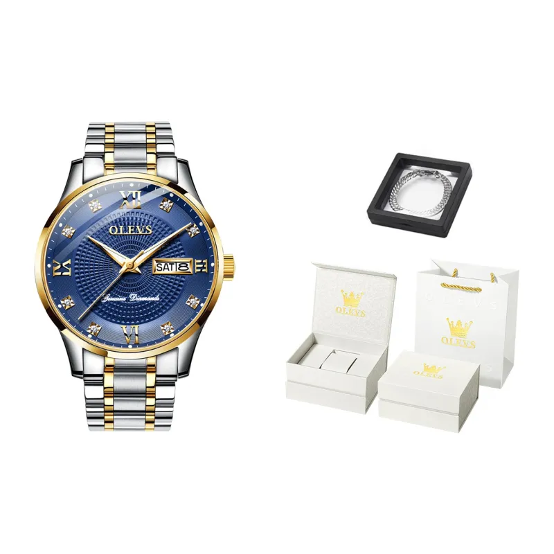 OLEVS Mechanical Movement Watch Men's Watches White Dial-3