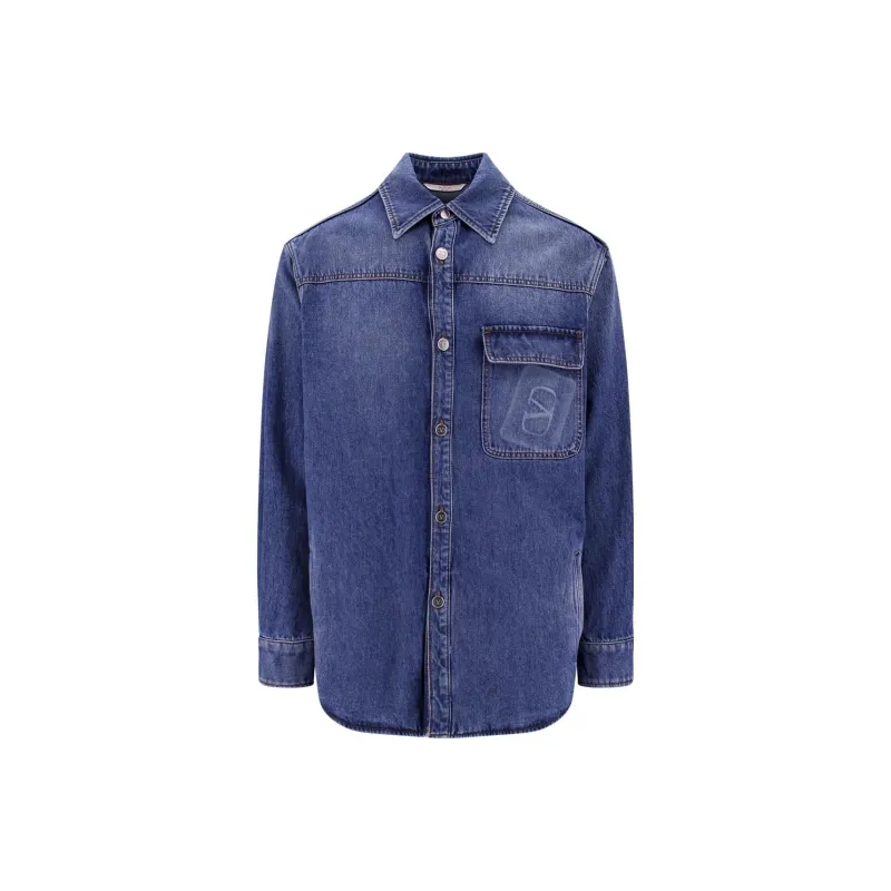 Valentino Buttoned Long Sleeved Denim Shirt-0