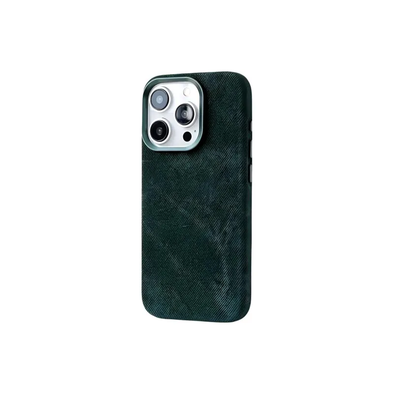 Leather Material Solid Color Fiber Magnetic Phone Cases Compatible With IPhone 16/15 Pro Max/Apple 13/14 Pro/Max-16