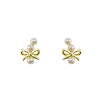 Rhymes Gold Plated Copper Stud Earrings Women's