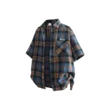 Navy Blue Multicolor Plaid