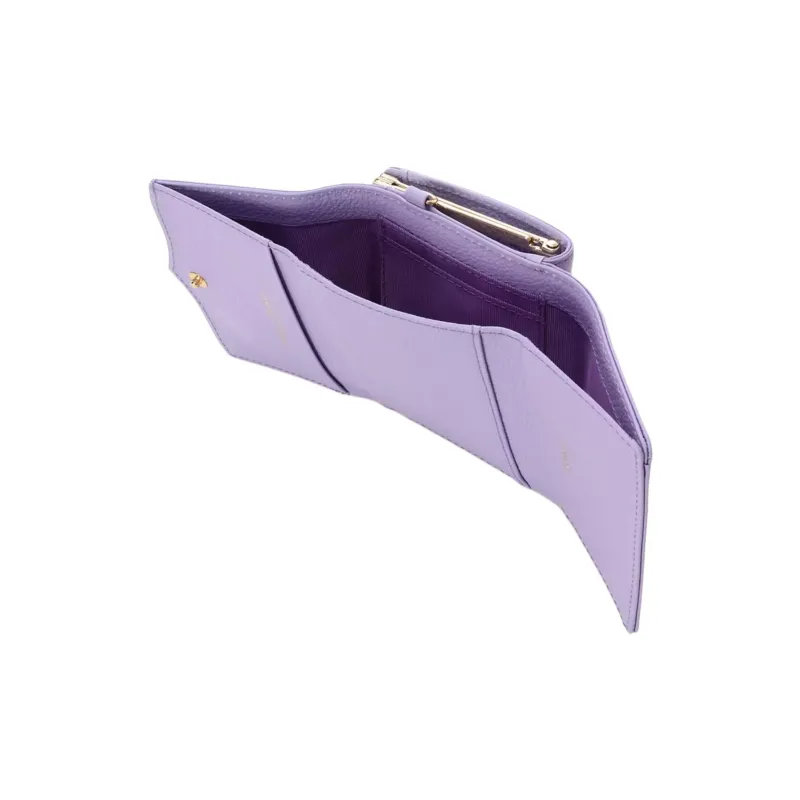 Disney Cow Leather Wallet Women's Purple-4