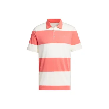 Adidas Colorblock Rugby Stripe Polo Shirt Men's Light Scarlet