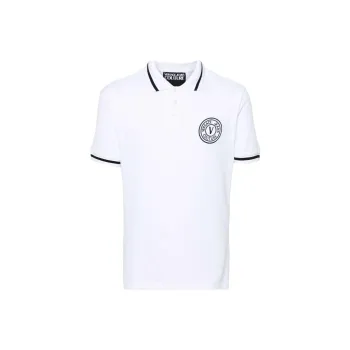VERSACE JEANS COUTURE Logo Embroidered Short Sleeved Polo Shirt