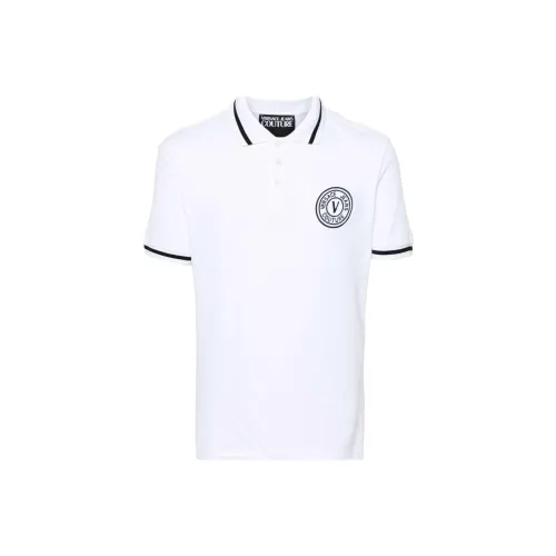 VERSACE JEANS COUTURE Logo Embroidered Short Sleeved Polo Shirt
