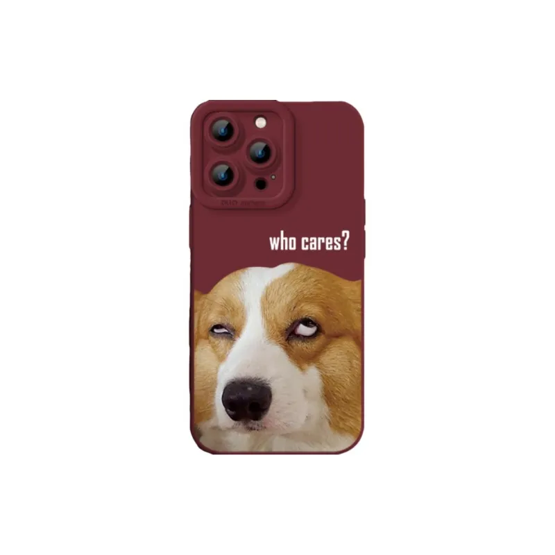 Wei Xin Silicone Material Couple's Corgi Puppy Phone Cases Compatible With IPhone 16/15 Pro Max/Apple 13/14 Pro/Max-5