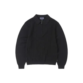 Thisisneverthat Cable Knit Zip Polo