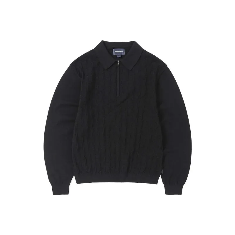 Thisisneverthat Cable Knit Zip Polo-0