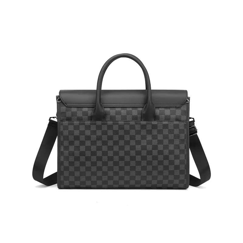 FAIRWHALE Synthetic Leather Briefcase Commute Single Shoulder Bag Regular Men's Black-12