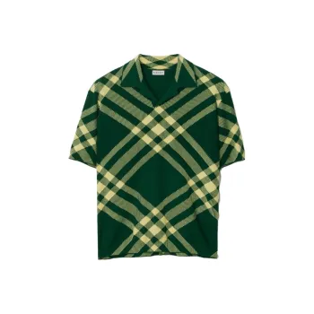 Burberry Vintage Check Fine ribbed Polo Shirt
