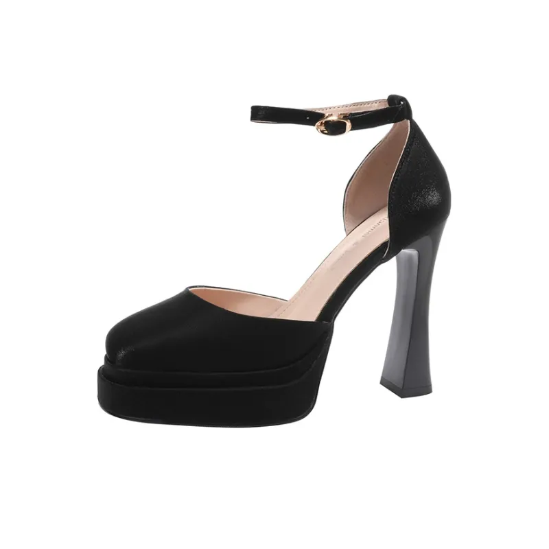 WEISHIBANGWEI Chunky Heel High Heels Women's-5