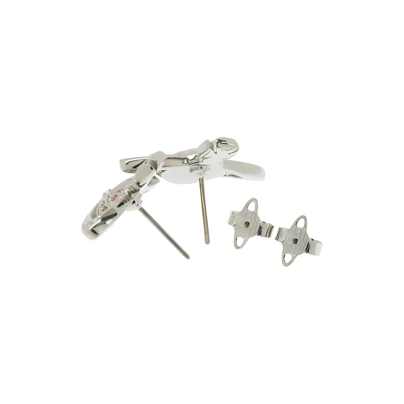 Vivienne Westwood Logo Plaque Studded Earrings-4