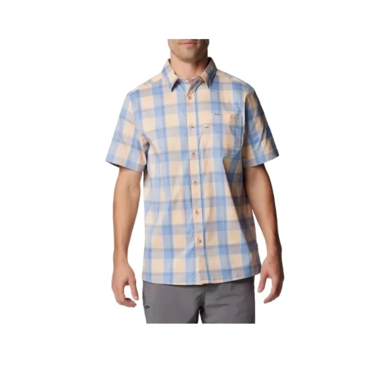 Columbia PFG Super Slack Tide Shirt Men's Blue Bell Gradient Plaid-0