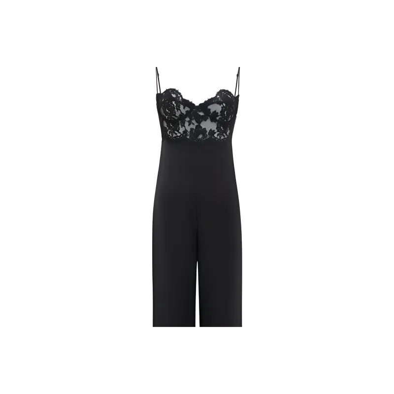 SAINT LAURENT Lace Detailed Sleeveless Jumpsuit-3