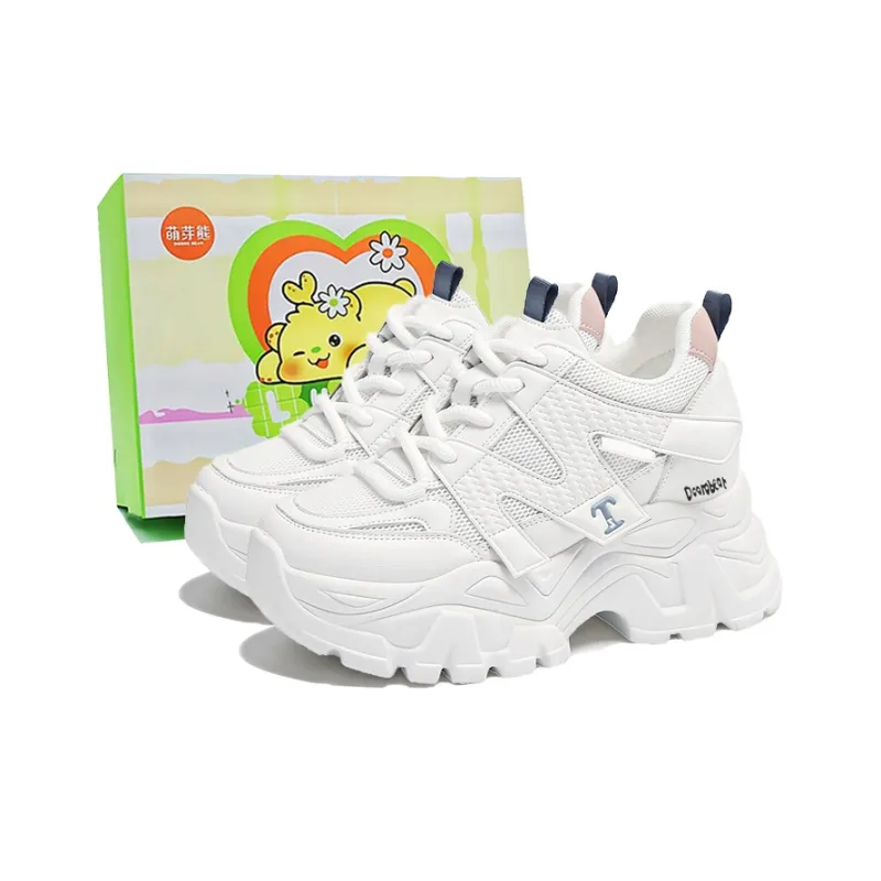 Budding Bear Anti-Slip Wear-Resistant Breathable Lightweight Height Increasing Low-Top Chunky Sneakers Women's Box-5