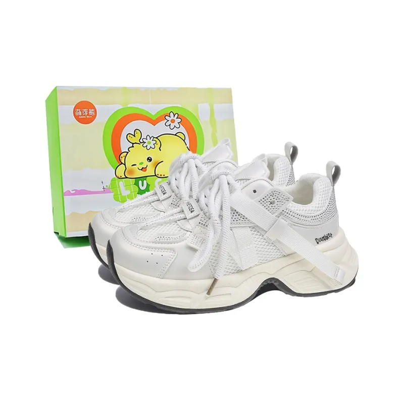 Budding Bear Slip Resistant, Abrasion Resistant, Breathable, Height Increasing Low Top Chunky Sneakers Women's Box-6