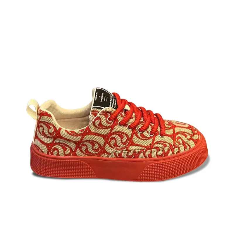 MEXICAN Low Top Skateboard Shoes Men's Red-1