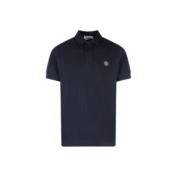 STONE ISLAND Logo Patch Short Sleeved Polo Shirt
