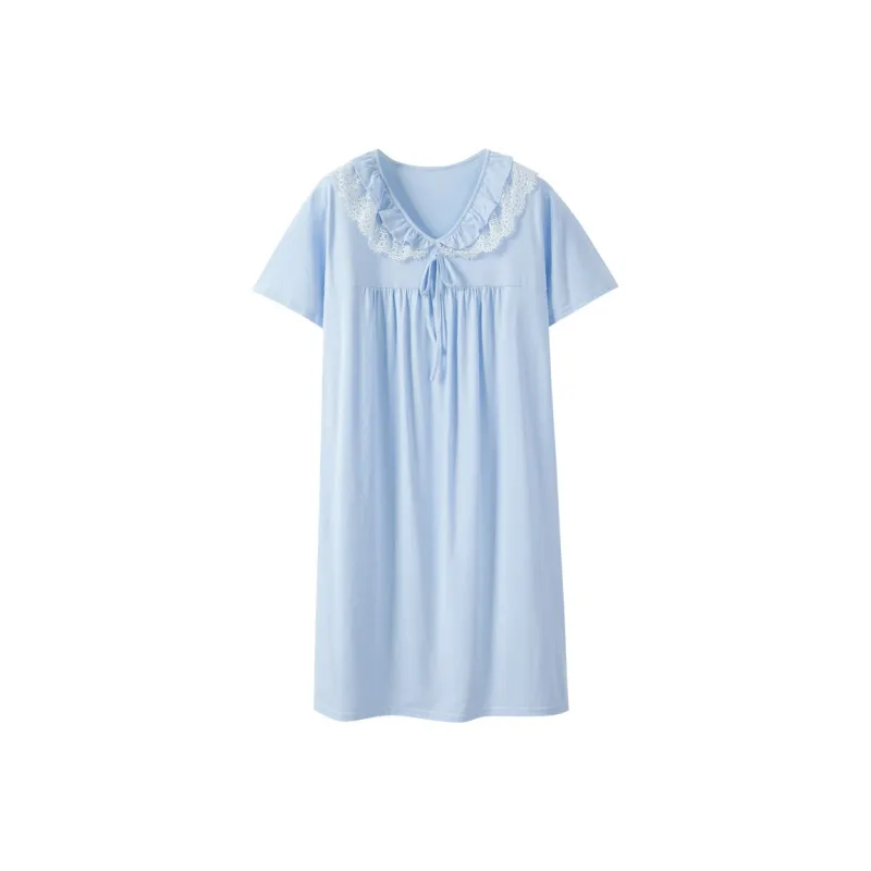 FENTENGCARE Nightgown Women's Light Blue-0