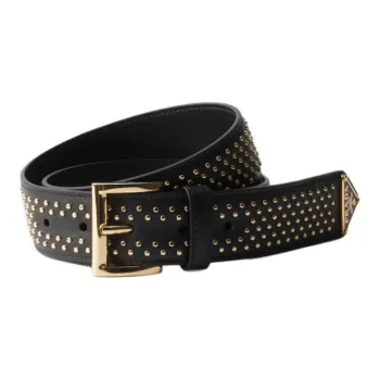 PRADA Stud Embellishment Leather Belt