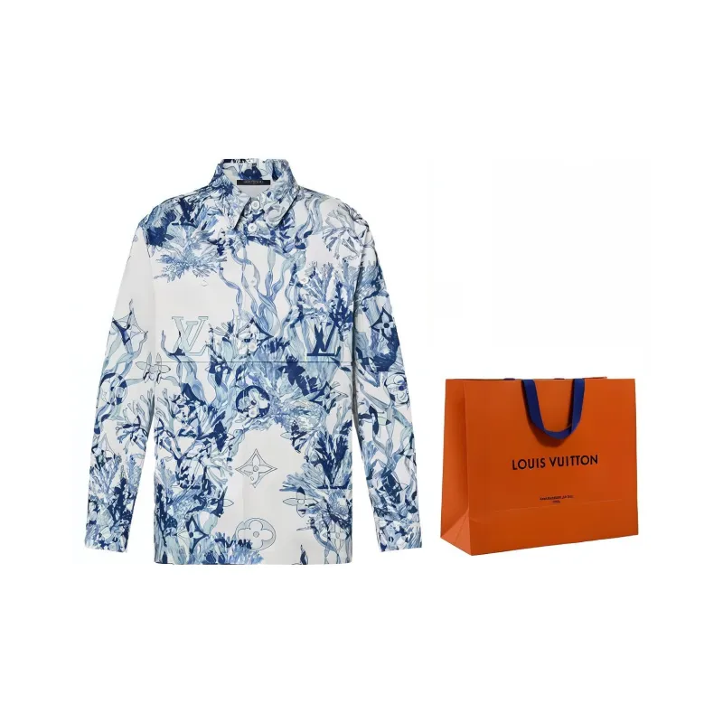 LOUIS VUITTON Shirts Men Blue-1