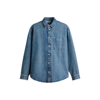 H&M Shirts Men Denim Blue