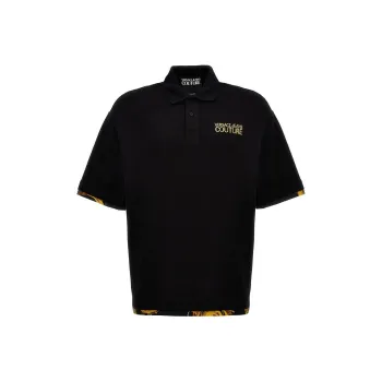 VERSACE JEANS COUTURE Logo Embroidered Short Sleeved Polo Shirt