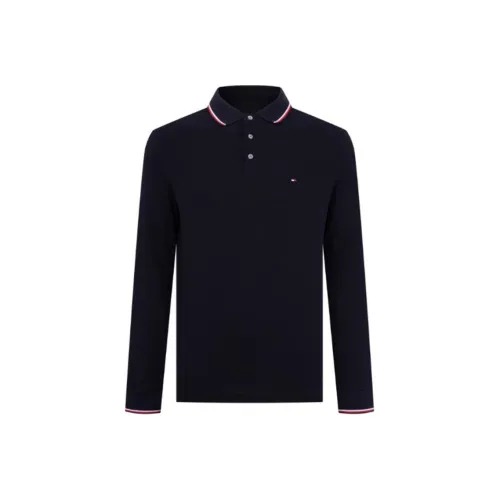 tommy Sandal Hilfiger FW23 Polo Shirt Men's Black