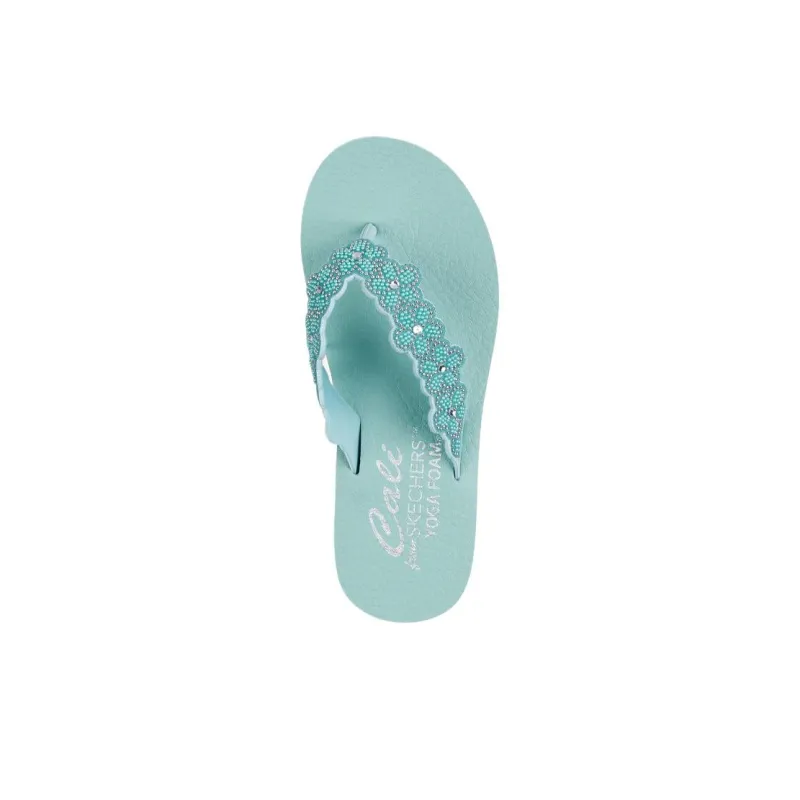 Skechers Meditation Quiet Flip Flops Women's Blue-2