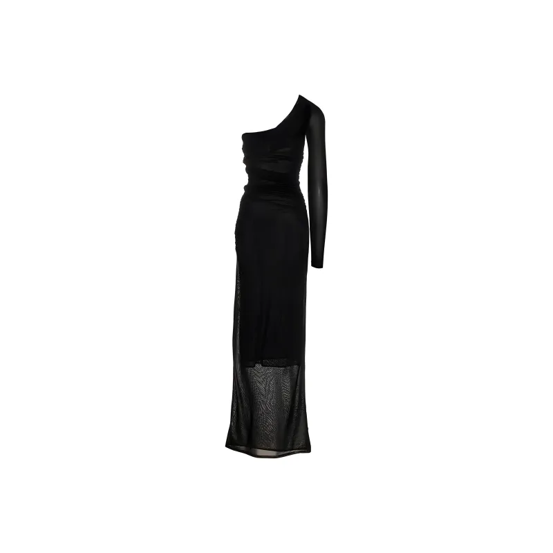 SAINT LAURENT One Shoulder Draped Maxi Dress-1